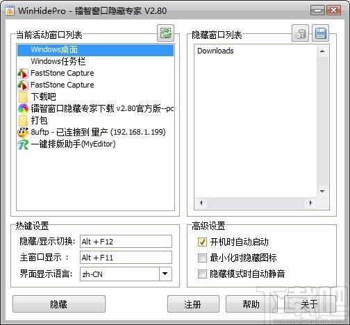 镭智窗口隐藏专家,窗口隐藏软件,窗口隐藏