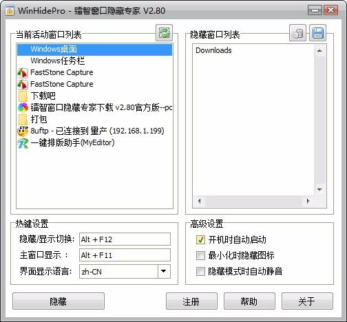 镭智窗口隐藏专家,窗口隐藏软件,窗口隐藏